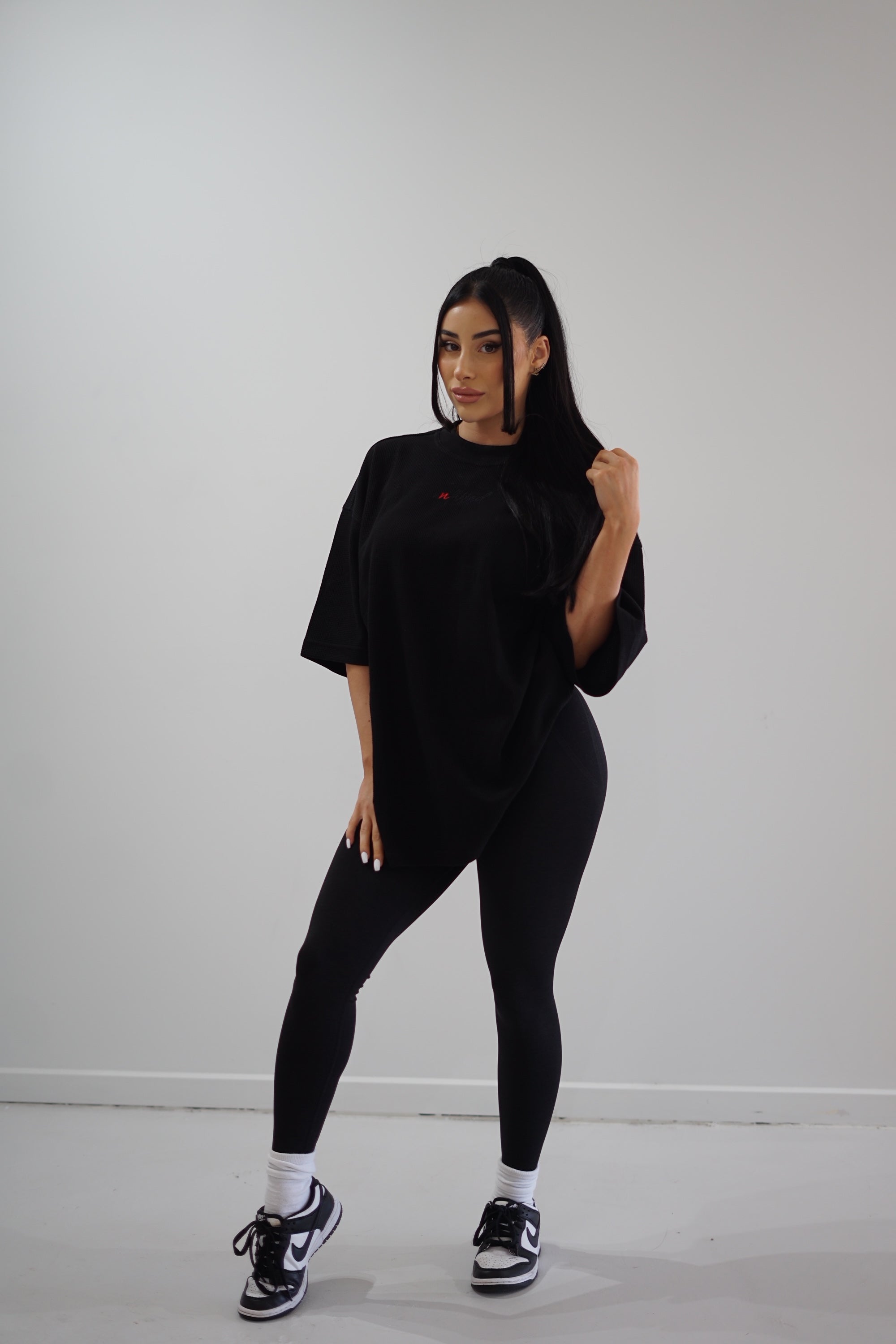 WAFFLE KNIT OVERSIZED T SHIRT VNFITTED