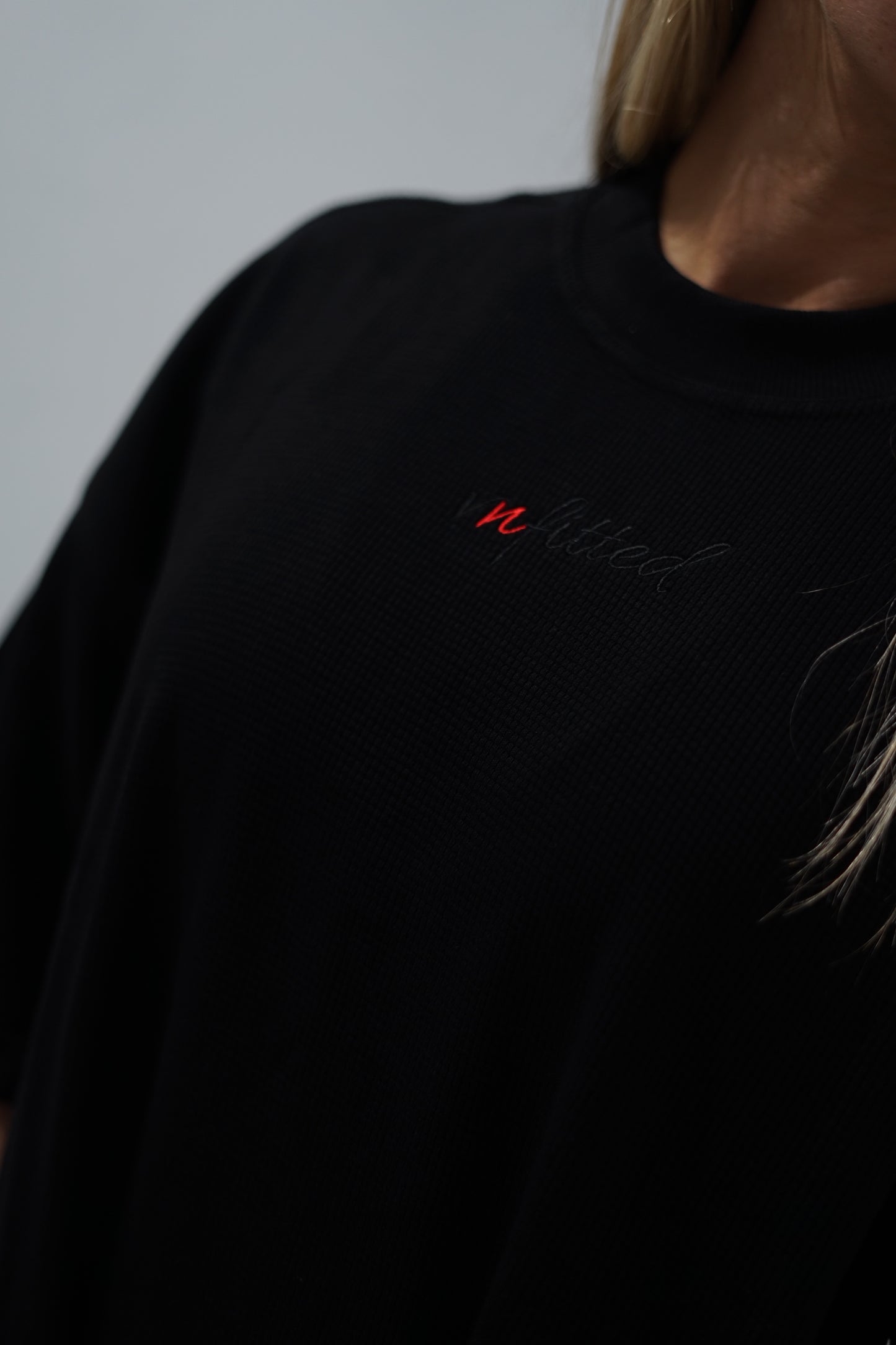 WAFFLE KNIT OVERSIZED T-SHIRT