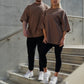 WAFFLE KNIT OVERSIZED T-SHIRT