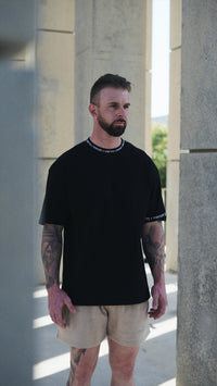 COLLAR EMB OVERSIZED TEE