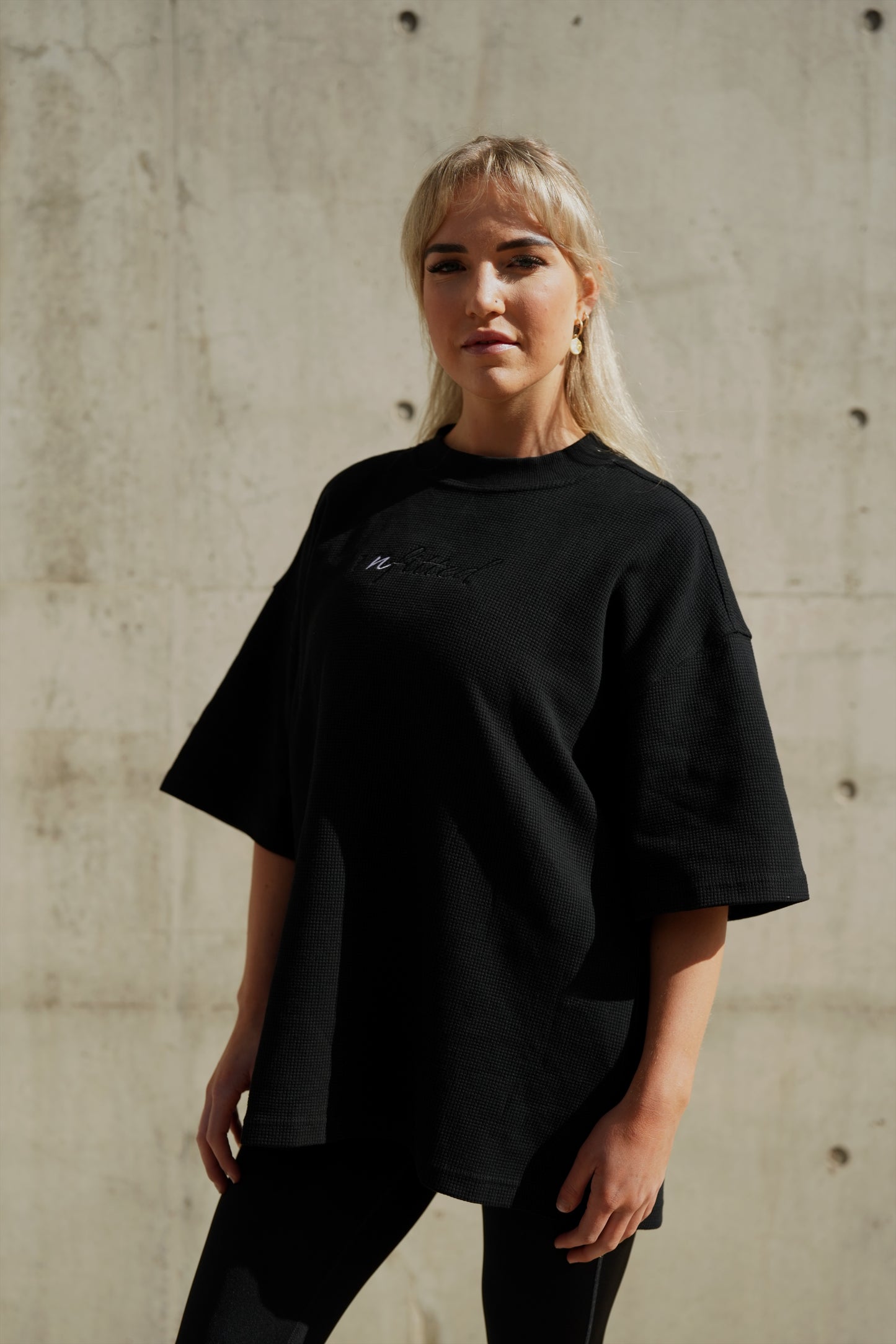 WAFFLE KNIT OVERSIZED T-SHIRT